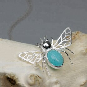 New-custom-design-Silver-Honeybee-engraved-pendant (1)